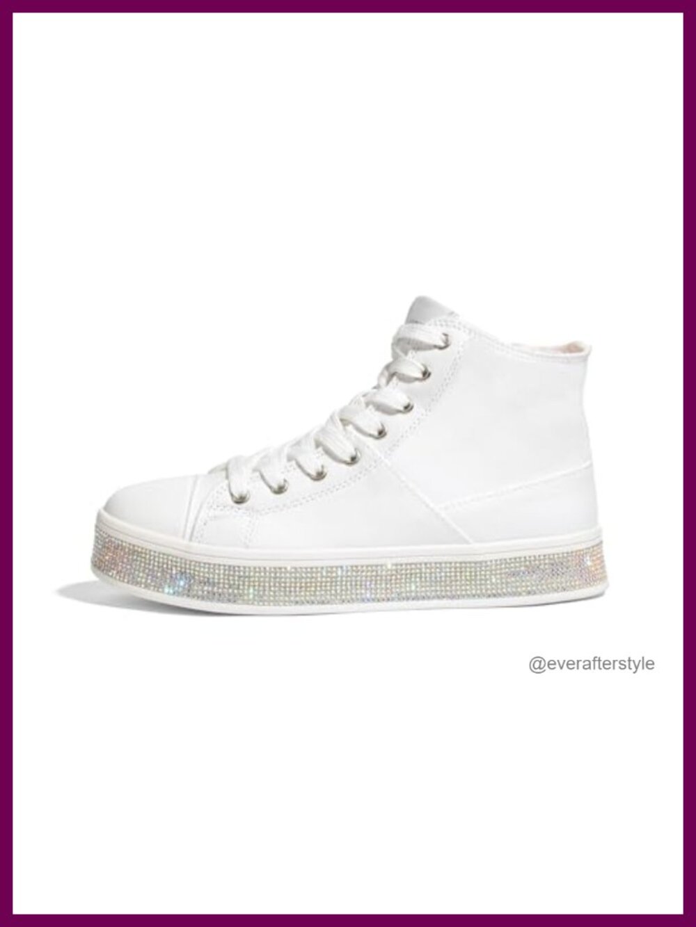 High Top Canvas Sneakers Rhinestone Side Zipper Platform Ankle Boots